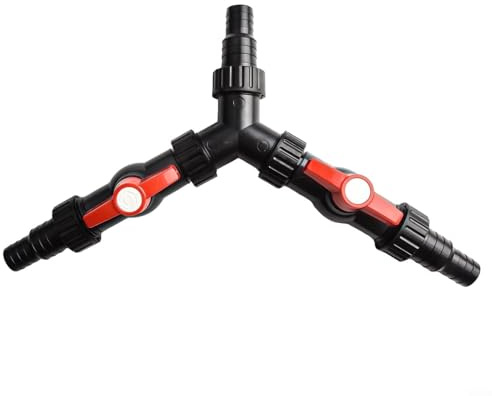 3 Way Garden Hose Splitter Hose, Adjustable Pond Hose Splitter with Valve Control, Y Water Distributor, Shunt Converter, Water Pipe Conversion Connector, for Pond Pump Filter Basin(01F)