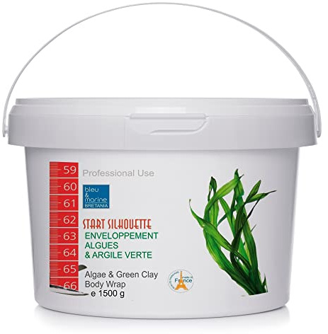 bleu & marine Bretania - Fango Argilla Verde & Alghe Rimodellanti | Maschera Corpo | Combattente Cellulite | Multifunzionale | Prodotto Naturale, Verde, 1.5 kg