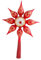 Christbaumspitze glänzend rot mit Dekor, 30 cm in hochwertiger Geschenkbox