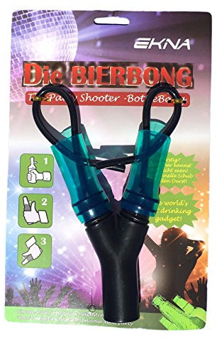 EKNA Bierbong Bier-Shooter Trinkbeschleuniger Bierstürzer Saufmaschine - ex und hopp! Double Version