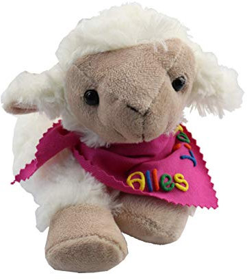 Wärmekissen Wärmetier Schaf mit Halstuch und Namen oder Spruch - Personalisiertes Baby Körnerkissen Rapskissen - Körnerkissen Rapskissen