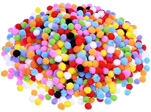 POFET - 2000 pompon da 6 mm per hobby e decorazioni creative fai da te, colori assortiti