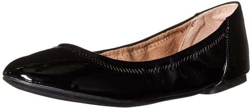 Amazon Essentials Women's Belice Ballet Flat, Black Patent, 7 UK Wide