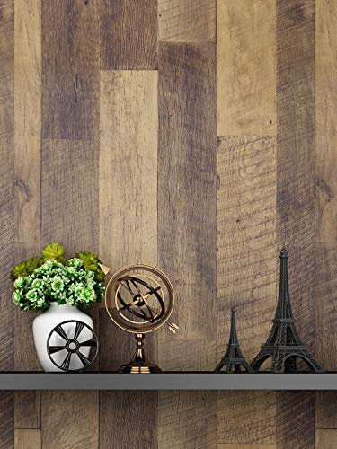 FunStick Möbelfolie Holz Selbstklebende Klebefolie 60CM x 5M Tapete Braun Wasserdicht Holzoptik Dekorfolie Abziehen und Aufkleben für Wohnzimmer Schrank Möbel Tischplatte