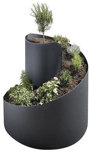 Kräuterspirale 80cm x Ø 80 cm anthrazit 420 Liter aus PP Kräuterschnecke Hochbeet Noor