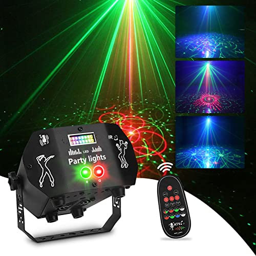 Nauotk Dj Disco Party Light, 60 RGB Modes, Sound Activated Disco Strobe Lights, Music Controlled Disco Light and Strobe, Stage Effects for Halloween, Party, Christmas, Karaoke