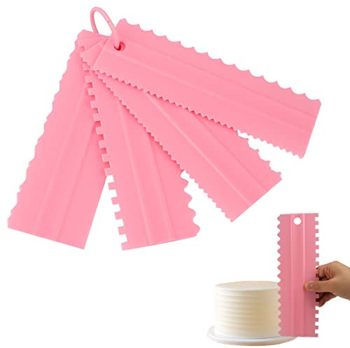 4 Piezas Crema Raspadora para Tartas Peine para Decorar Pasteles De Fondant Pasteles Espátulas de Fondant Crema para Crema de Mantequilla y Glaseado Texturas de Bricolaje Herramientas