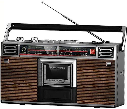 HSRG Radio Cassette Player Recorder, Cassette Boombox, Radio Am/FM -SW, Compatible con Función De Transcripción Y Conexión Bluetooth, Convierte Cassettes a USB/SD