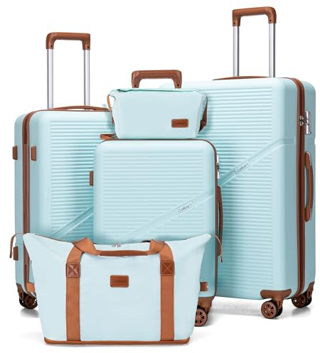 Cosbarn Carry On Luggage Set 22x14x9 Airline Approved, 3 Piece 20 Inch Lightweight ABS Hardside Suitcases with Wheels and TSA Lock, Durable Waterproof Travel Suitcase for Men Women