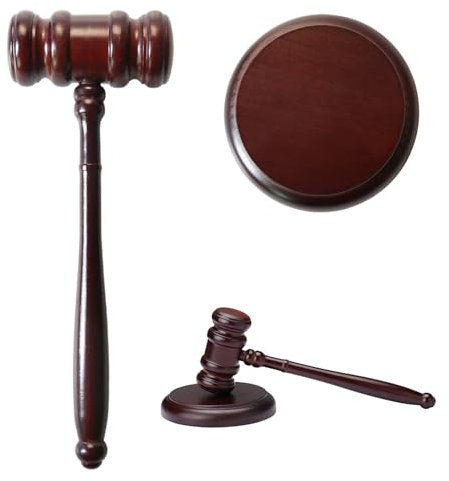Martillo de Subasta de Madera, Mazo Juez, Martillo de Juez de Madera, Juego de martillo de Juez, Es Una Herramienta Práctica para Abogados, Jueces y Subastadores