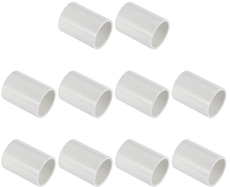 PATIKIL Adattatore di Accoppiamento per Tubo in PVC da 1, 10 Pezzi Connettore a Presa per Tubo Dritto per Uso Estensione Tubi Sistemi di Irrigazione a Goccia Sprinkler, Bianco