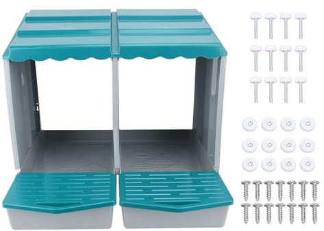 aqxreight Boîte de Nidification de Poulet, 6 Trous Oeufs Ponderies avec Perchoir pour Poules, en Matériau PP, Accès Rapide pour la Collecte des œufs, Conception Modulaire pour la Petite (2