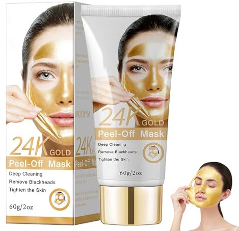 Soleneva 24K Gold Peel Off Maske, Straffende Anti Falten Gesichtsmaske Frauen, Overnight Maske Gesicht, Befeuchten Masken Beauty Gesicht, Verbessert die Hautelastizität, Face Mask für Strahlende Haut