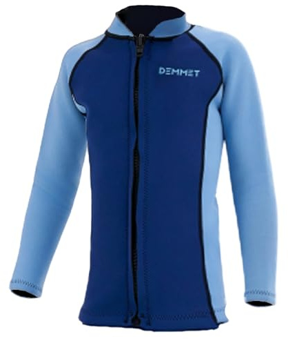DEMMET Traje de Neopreno para niños 1.5mm/3mm Top de Traje de Neopreno Pantalones de Traje para niños engrosados para Mayor Calidez (Chaqueta Azul 1.5mm, Medium)