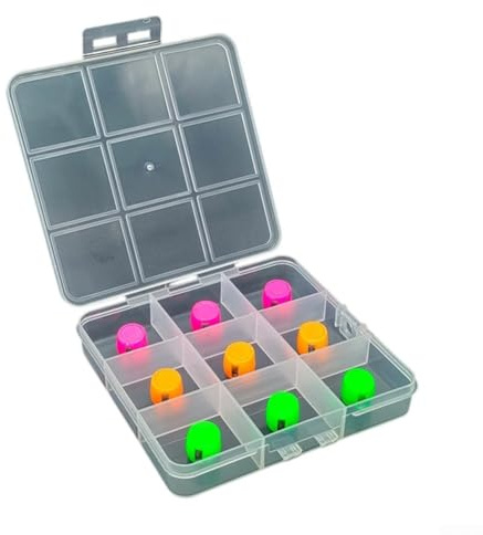 Juego de 9 cascos de pesca con mosca, ligeros y fáciles de usar con construcción de aleación para serpentinas (grande)