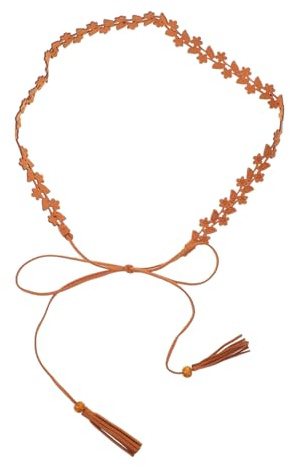 ibasenice Cintura da Vita Boho in Microfibra con Nappe Design Retrò Elegante per Donna Cintura Decorativa Leggera e Flessibile per Abiti e Outfit Casual