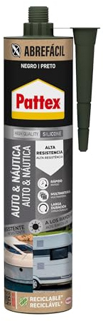 Pattex Auto & Naútica Silicona Alta Resistencia, Negro, Cartucho, 280 ml