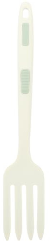 Toyvian Tenedor de Silicona para Servir Pasta, Utensilio de Cocina Resistente al Desgaste, Color Verde Marrón, Tamaño Grande, Apto para Uso Diario y Suministros de Cocina