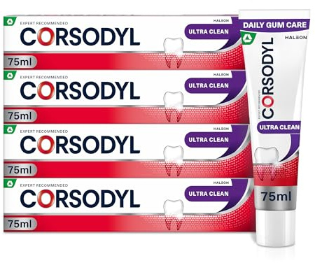 Corsodyl Toothpaste Multipack Ultra Clean, Daily Gum Care, 4x 75ml