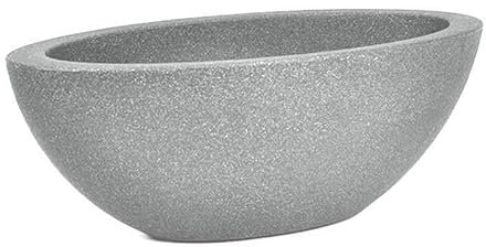 Kölle Pflanzschale Flower oval, grau, Ø 52 cm, Erdvol. 10 l