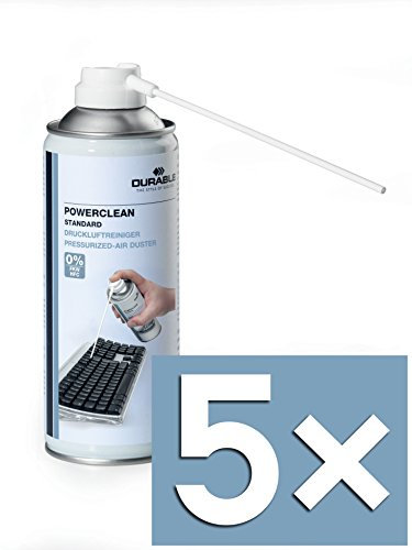 Durable 579619 Druckluftreiniger Powerclean Standard, Druckluftspray 400 ml (5x 400ml)