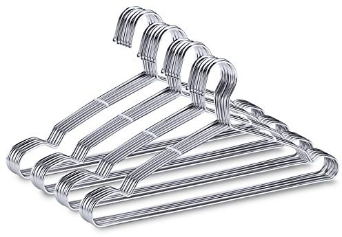 FSUTEG - Confezione da 40 Appenditutto, Grucce Appendiabiti in Filo Metallico, per Pantaloni, Ultra Sottili, 42 cm