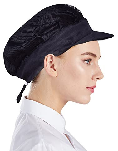 Nanxson 3 pcs Unisexe Chef Chapeau Élastique Cuisine Chef Chapeau de Cuisine Chef Cap Food Service Cheveux Net CF9061 (Noir)