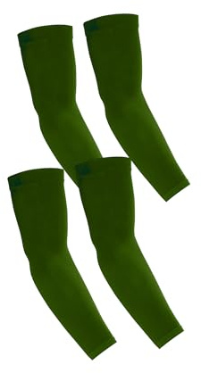 KUHNMARVIN 2Pairs Arm Sleeves for Men/Women Tattoo Cover-Up Volleyball Sleeve Softball Pickleball Compression Sleeves (Green)