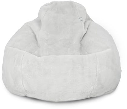 rucomfy Beanbags Hygge Faux Fur Bean Bag Chair for Adults - Extra Large Luxurious Fluffy Seating for Home Lounge and Bedroom - Arrives with Filling - 80 x 110cm (Grey)