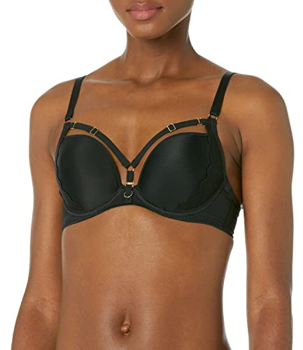 Freya Women's Temptress Underwire Molded Plunge T-Shirt Bra, Black, 34FF