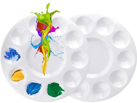 KIYFXA Mischpalette Acrylfarben, 2 PCS Malpalette, Schulanfang Geschenke, Farbmischpalette mit 10 Mischfeldern, Kunst Palette, Mischen für Ölfarben, Ölfarben klein