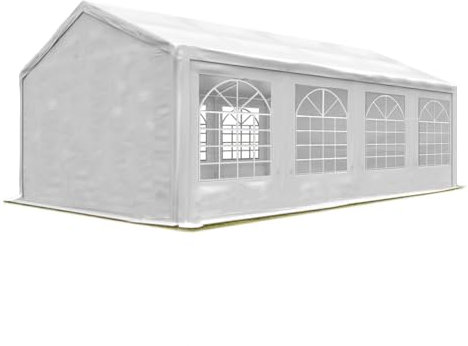 TOOLPORT Partyzelt 4x8 m Pavillon Starke PVC 600 N Plane wasserdicht und schneller Aufbau