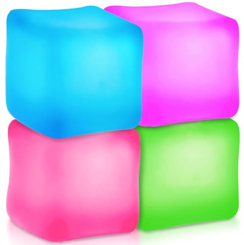 Pipihome 4 Pièces Balle Anti-Stress Enfant Adulte Cube, Boule Fidget Toys Anti Stress Squishy, Cube Boules Squeeze Décompresser Balles, Jouet Sensoriel pour Soulager l'anxiété et Gérer La Colère (A)