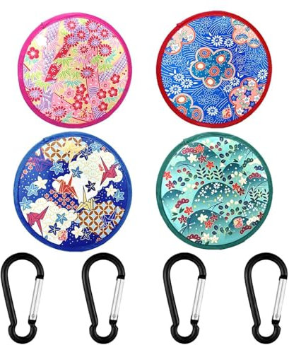 CWPFVQA Japanisches Frisbee und Karabiner, 4 Stück, Mehrfarbig, Outdoor Equipment