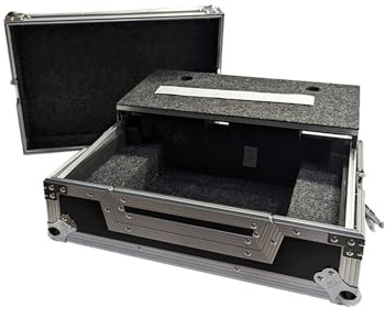 Harmony Cases HCDDJFLX4LT DJ Controller Case Compatible with DDJ-FLX4 with Smooth Glide Laptop Tray, Rolling Wheels, Adjustable Foam Padding, and Chrome Hardware for Superior Durability