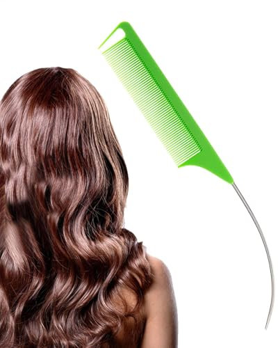 LearnLyrics Pettine con punta divisa, pettini a coda per acconciature, Pettine per riga dei capelli Pettine a coda in metallo Pettine per riga, Pettini per stuzzicare Pettini a coda di spillo Pettini