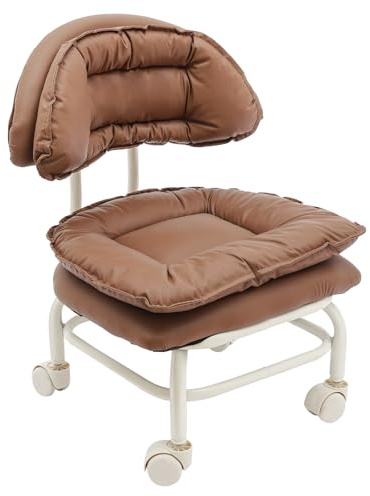 Low Rolling Stool with Backrest, Roller Chair Heavy Duty Rolling Stools with Wheels for Garage Shop Home Office Low Height Rolling Chair Low Stool - 330lbs Weight Capacity