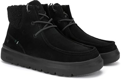 PITAS | BERNA | Casual damstövlar | utsågningskängor | lågskaft, urban stövel | klänning stövlar | platta låga stövlar | vinterstövel | Walkin skor pitas, svart, 40 EU