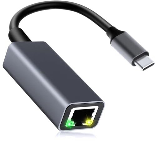 USB C to Ethernet Adapter, 1000 Mbps USB-C to Gigabit Network Adapter High-Speed Gigabit LAN Adaptor Aluminum Type-C to RJ45 for Thunderbolt 3 MacBook Windows MacOS XPS iPhone 15 Pro+