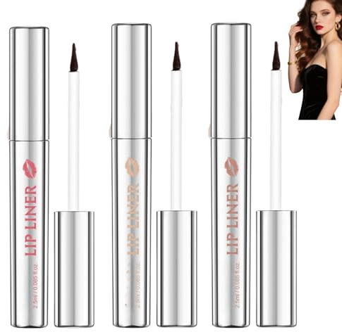 3PCS Peel Off Lip Stain,Waterproof Tattoo Peel Off Lip Liner,Non-Sticky Lips Liner Stain Long-Lasting,Matte Finish Lipgloss Makeup,Easy to Peel Precise Application,Silky Texture,Lip Liner,01+02+03