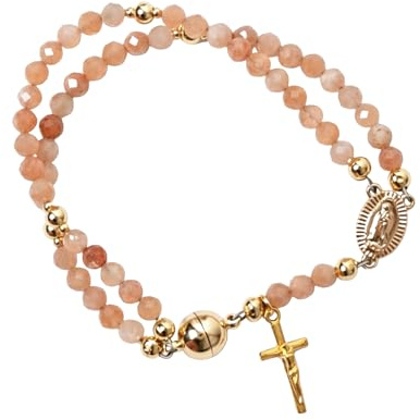 Handgefertigte Rosenkranz-Armbänder, Katholisches Gebets-Magnet-Perlenarmband für Frauen, Christliches Gebetsperlen-Armband mit Kreuz und Jungfrau-Maria-Medaille für den täglichen Gebrauch