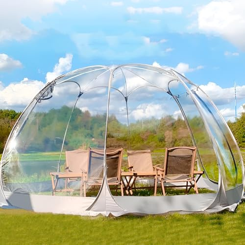 Bärbart genomskinligt bubbeltält pop up-lusthus, Igloo kupol bubbelhus stjärntält tillgängligt i 3 m och 3,6 m med bläckfiskfötter, vintervarmt solrum för utomhuscamping, bröllop, fest, uteplats och