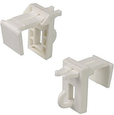ourdeco® Bambusrollo Zubehör/Klemmträger 1,85 x 3,15 cm (Breite x Höhe) weiß/zum Klemmen und Montage ohne Bohren am Fenster/Smartfix=Klemmfix-Plissee=Easy-to-fix
