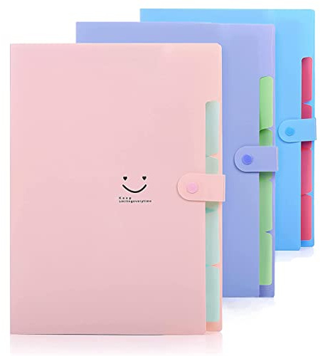 3 Pièces Trieur a4 Extensible，Document Classeur Rangement，pour bureau,maison,école,voyage,couverture blanche.