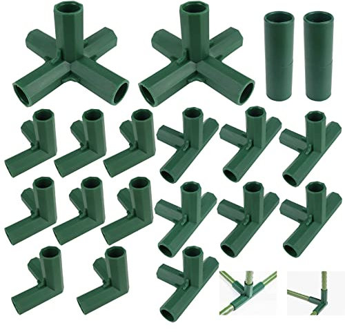 GZkushi Lot de 20 Raccords pour Serre, Connecteurs d'Angle pour Cadre de Jardin, Étagères, 3, 4, 5 Voies, 16 mm