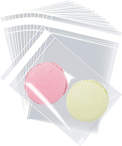 200 Piezas Bolsas de Celofán Transparente Autoadhesiva, Bolsas Plastico OPP con Cierre Adhesivo para Bombones, Chuches, Caramelo, Regalos, Joyas y Galletas (7x10cm)