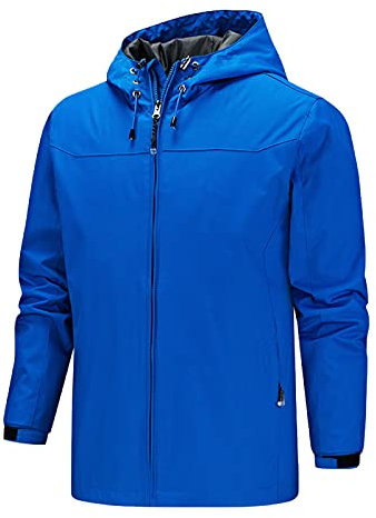 PODOLIXIA Regenjacke Herren Wasserdicht Fahrrad Lang Übergangsjacke Herbst Kapuzenjacke mit Kapuze Herren-Jacken Dünne Jacke Fahrradjacke Softshelljacke Freizeit Outdoorjacke Funktionsjacke