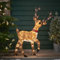 Lights4fun 80er LED Rentier Weihnachtsbeleuchtung Außen Weihnachtsfigur Timer 100cm