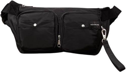 Calvin Klein Bolso Crossbody Hombre Packable Messenger Sling 2 en 1 Plegable, Negro (Black), Talla Única