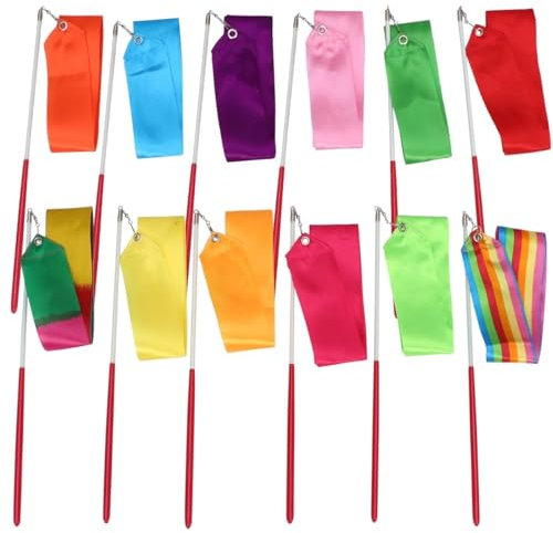 Tanzbänder 8 Stück Anzug Luftschlangen Turnhalle Band Schals Tanz Pole Kits Stick Bänder Zauberstab Tanzen Streamer